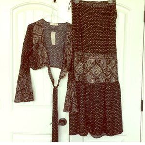 American threads high waisted skirt and gypsy top